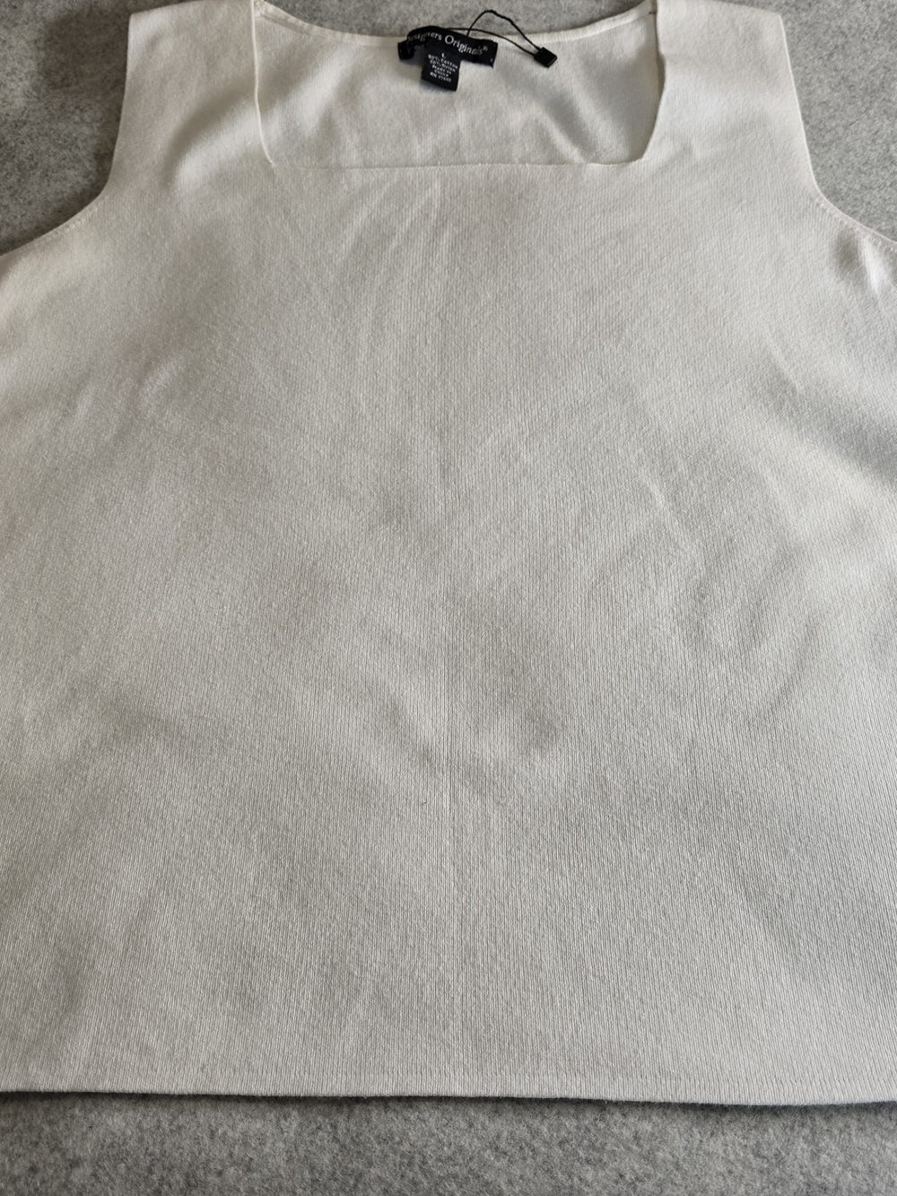Designers Originals Cream Square-Neck Knit Tank